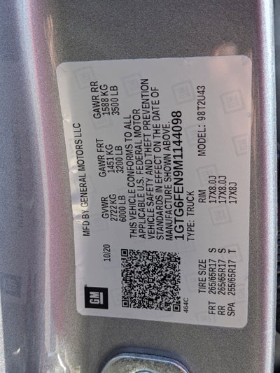 2021 GMC Canyon AT4 - Cloth