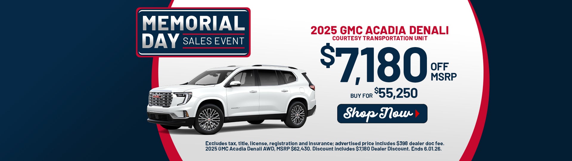 2025 GMC Acadia Denali offers in Dover, OH